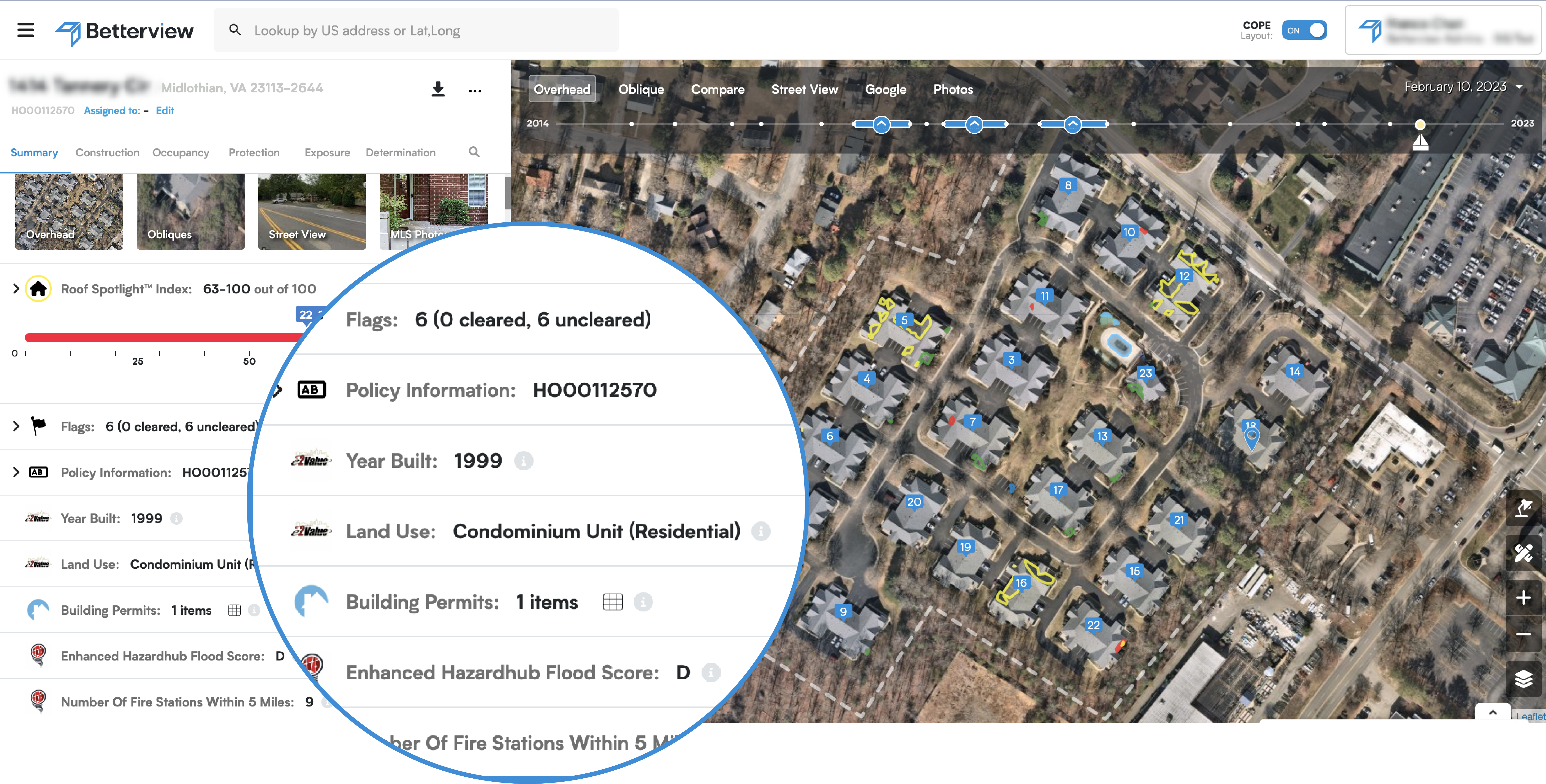 Betteview Property Intelligence User Interface